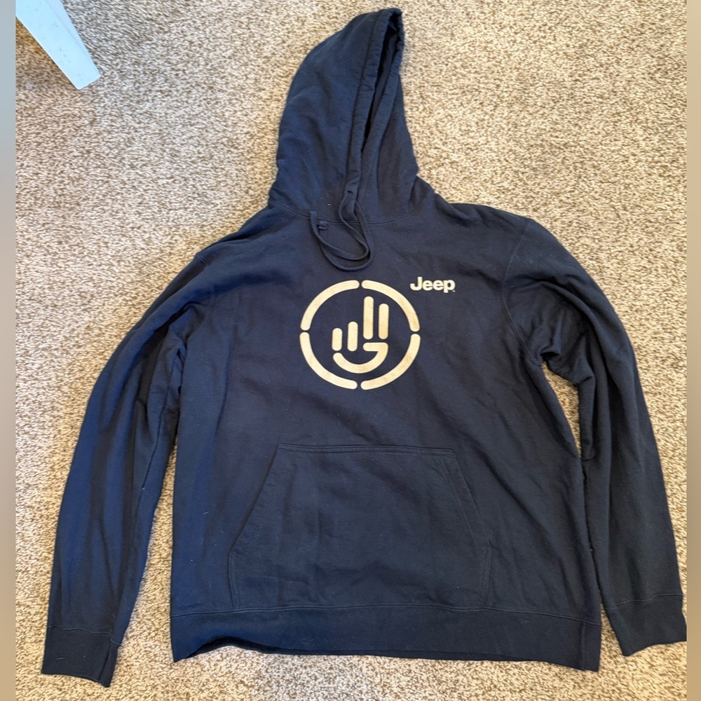 Jeep Men's Black Hoodie with Gold Logo